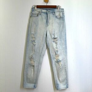 Wild Fable - Highest Rise Light Wash Distressed Denim Mom Jean Size 4
